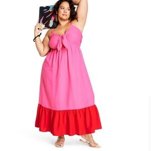 Last🤩Tabitha brown sleeveless tie-front midi dress